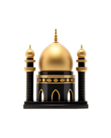 schwarz und Gold Moschee 3d Illustration. ai generiert png