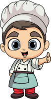 Happy chef male character illustration in doodle style png