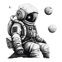 astronaut flytande i Plats . ai genererad png