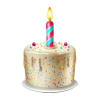 linda cumpleaños pastel con velas . ai generado png