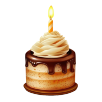 mignonne anniversaire gâteau avec bougies . ai généré png