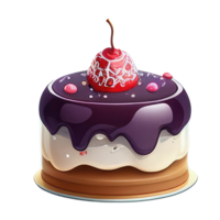 mignonne anniversaire gâteau avec bougies . ai généré png