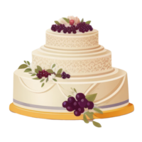 mignonne mariage gâteau . ai généré png