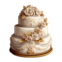 mignonne mariage gâteau . ai généré png