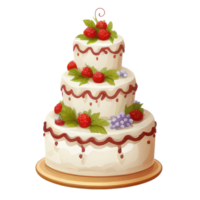 mignonne mariage gâteau . ai généré png