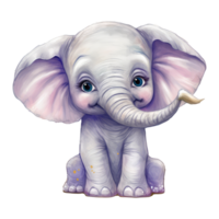 süß Baby Elefant lächelnd. ai generiert png