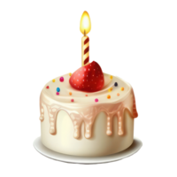 mignonne anniversaire gâteau avec bougies . ai généré png