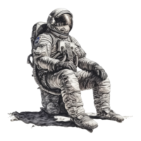 astronaut floating in space . png