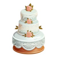 mignonne mariage gâteau . ai généré png