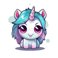 mignonne kawaii bébé Licorne . ai généré png