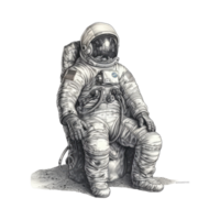 astronaut floating in space . png