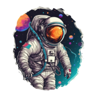 astronauta flotante en espacio . ai generado png