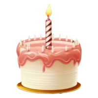 cute Birthday cake with candles . png