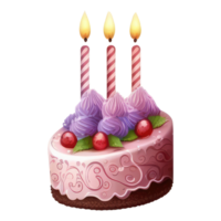 cute Birthday cake with candles . png