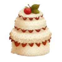 mignonne mariage gâteau . ai généré png