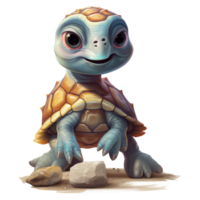 schattig schildpad . ai gegenereerd png