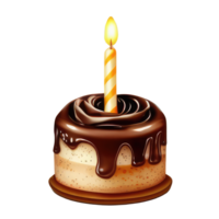 mignonne anniversaire gâteau avec bougies . ai généré png