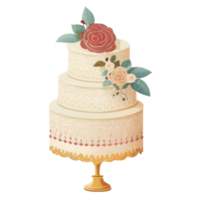 mignonne mariage gâteau . ai généré png