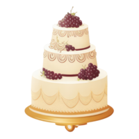 mignonne mariage gâteau . ai généré png