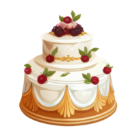 mignonne mariage gâteau . ai généré png