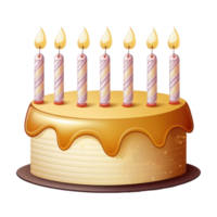 linda cumpleaños pastel con velas . ai generado png