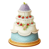 mignonne mariage gâteau . ai généré png