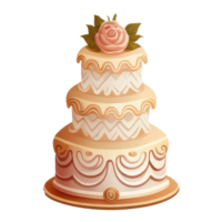 süß Hochzeit Kuchen . ai generiert png