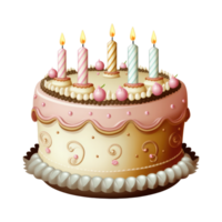 carino compleanno torta con candele . ai generato png