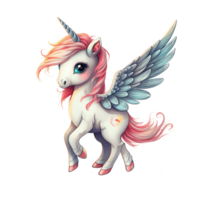 Licorne avec ailes . ai généré png