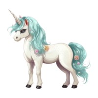 carino poco unicorno . ai generato png