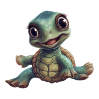 schattig schildpad . ai gegenereerd png