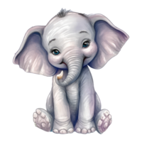 linda bebé elefante sonriente. ai generado png