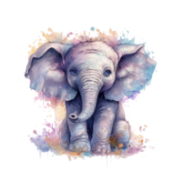 linda elefante acuarela . ai generado png