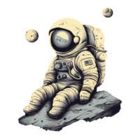 astronaut floating in space . png