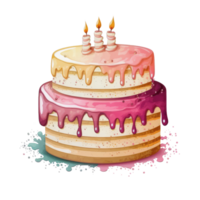 carino compleanno torta con candele . ai generato png