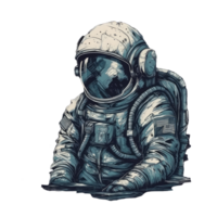 Portrait of astronaut floating in space . png