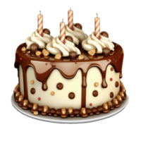 fofa aniversário bolo com velas . ai gerado png