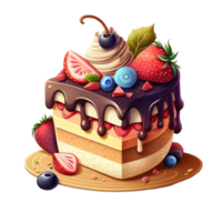 mignonne gâteau . ai généré png