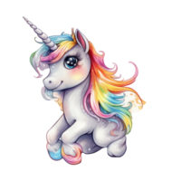 carino unicorno pony . ai generato png