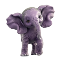 söt bebis lila dans elefant . ai genererad png