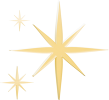 3D Sparkles Stars isolated. Set of twinkling stars. png