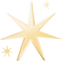 3D Sparkles Stars isolated. Set of twinkling stars. png