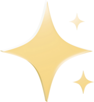 3D Sparkles Stars isolated. Set of twinkling stars. png