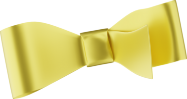 Satin ribbon yellow bow isolated. png