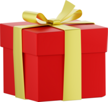 Realistic red gift box isolated. png