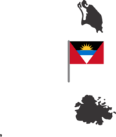 Antígua nad barbuda bandeira PIN mapa localização png