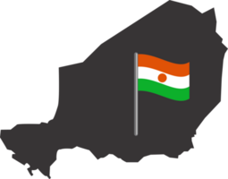 Níger bandera alfiler mapa ubicación png