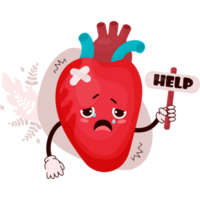 Sad   human organ heart png