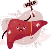 Unhappy  cartoon liver png