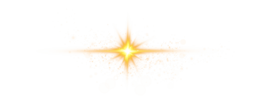 Golden glowing light effects isolated on transparent background. Solar flare with beams and spotlight. Glow effect. Starburst with sparkles. PNG. png